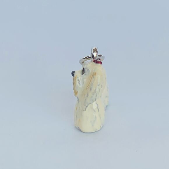 Sterling Silver 925 Shih Tzu Dog Enamel Pendant Charm Small - Picture 2 of 7